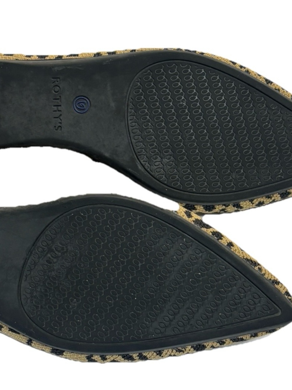 Rothy’s The Point Leopard Print Flats Women’s Size 9 Blue Trim Pointed Toe 🐆✨ - Picture 13 of 15